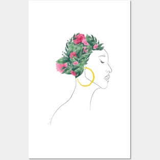 Dancer strong floral women Posters and Art